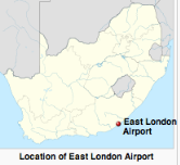 east london south africa airport on map